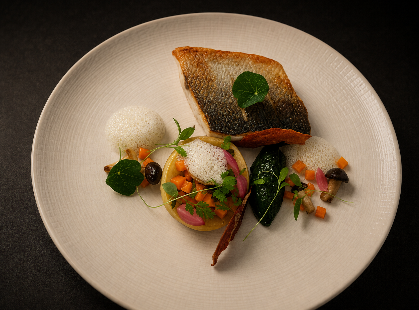 Refined main course presentation